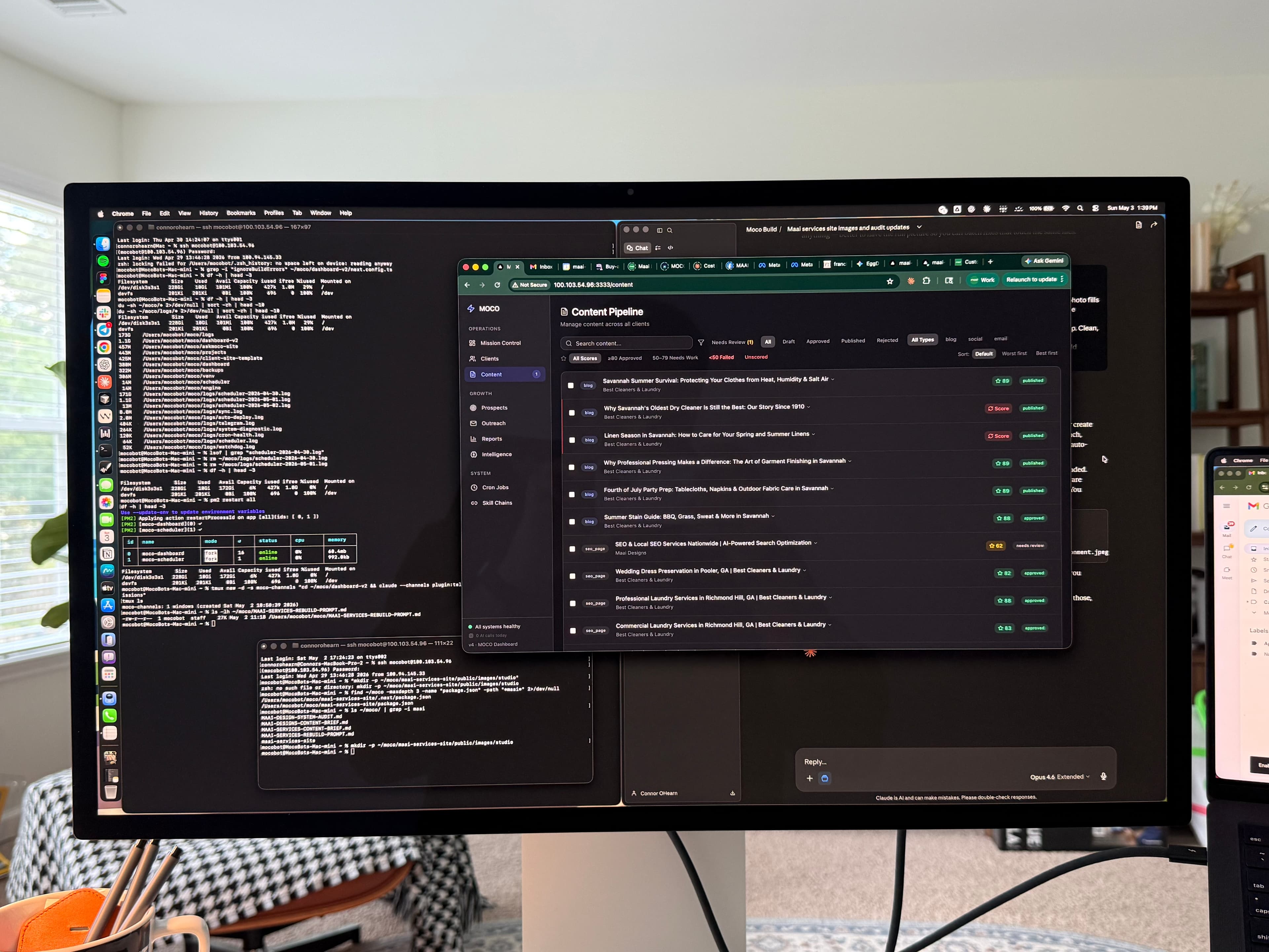 The MOCO platform managing client content pipelines